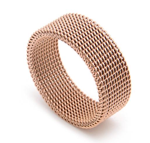 New Mens Modern Stainless Steel Mesh Band Ring 8mm Wide For Men Women Retro Jewelry Gift