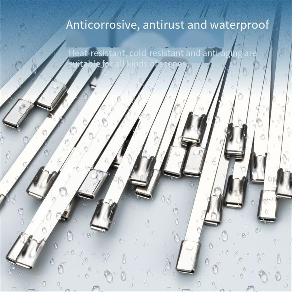304 Stainless Steel Cable Ties Self-locking Ties High Temperature Resistant Metal Ties Wire Ties