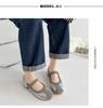 Temperament Light Silver Ballet Flat Shoes Women's 2025 New Spring Retro French Mary Jane Single Shoes