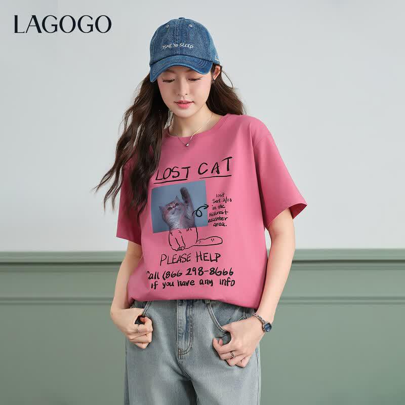 LAGOGO Women s Printed Loose T-Shirt XL