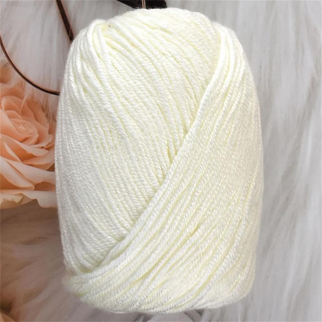 50g Silk Protein Villus Yarn Soft Worsted Hand Knitting Thread 60%Silk Protein 30%Wool 10%Cashmere Skin Friendly Yarn 110m/120yd