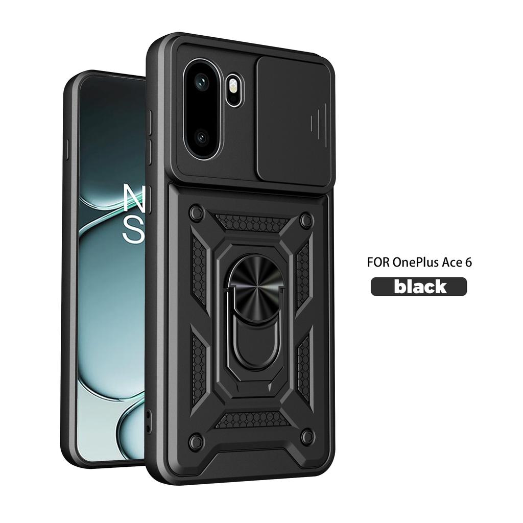 For OnePlus 15R Case OnePlus Ace6 Cover 1+ OnePlus Ace 6T Magnetic Ring Holder Armor Phone Case Slide Camera Protect Back Cover