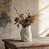 French Retro Cream Ceramic Vase for Floral Arrangements – Elegant Living Room & Dining Table Decor