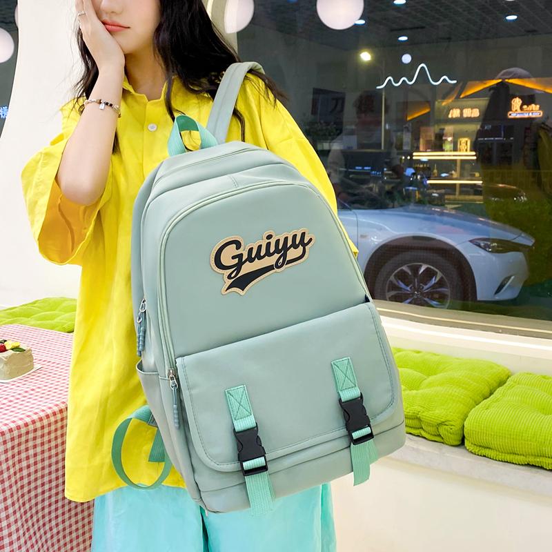 Four-Piece Backpack Set Letter Backpack Senior High School Student Schoolbag Unisex Large Capacity Lightweight Backpack
