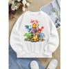 Girls' Trendy Crewneck Sweatshirt Featuring a Dinosaur Party Scene, Perfect for Autumn And Winter. This Long-Sleeved T-Shirt