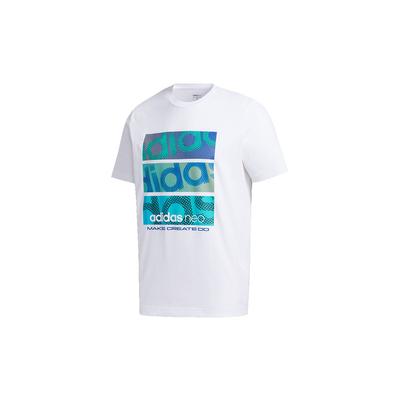Neo Alphabet Print Sports Straight T-Shirt Men Tops White GJ8773