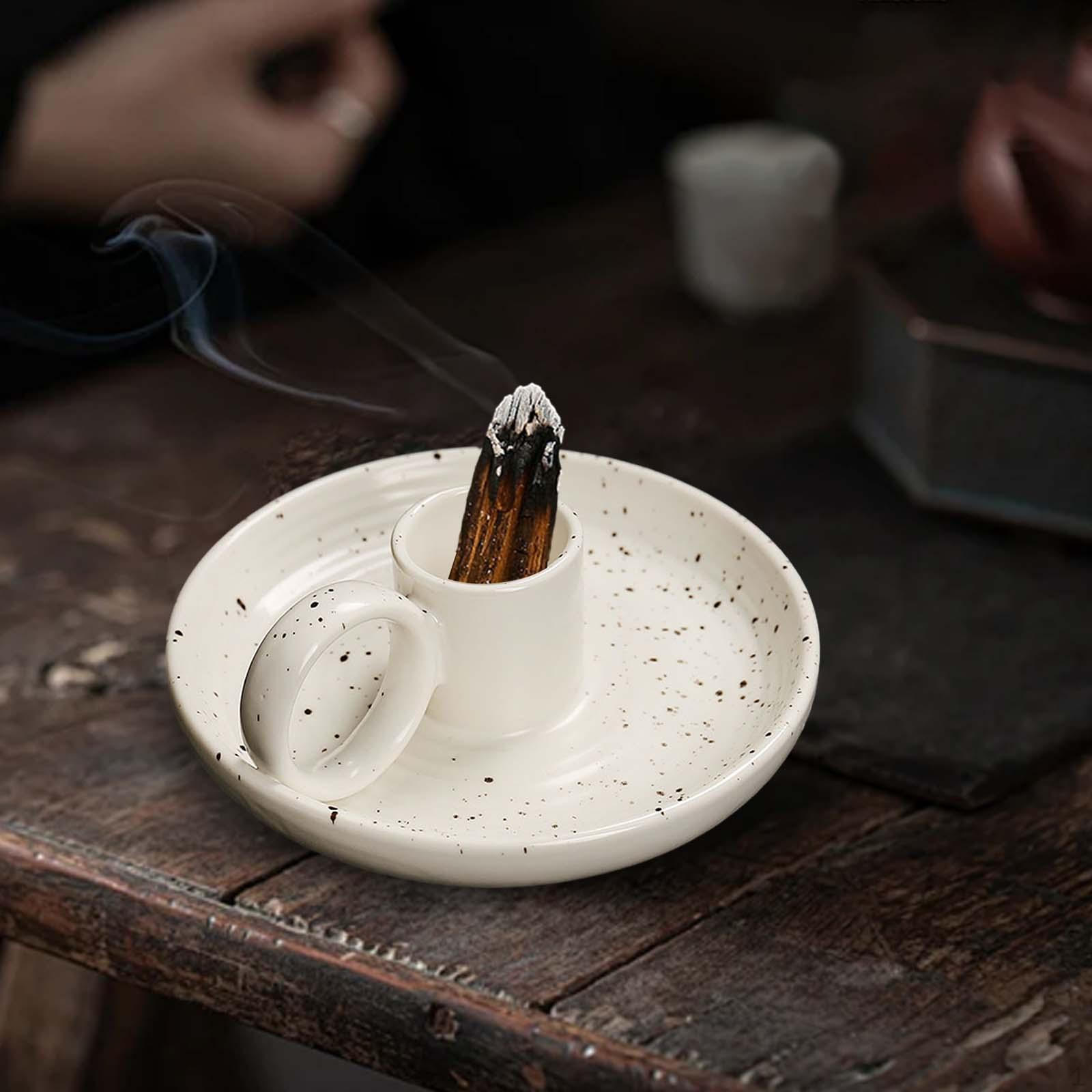 

Набор керамических подставок для благовоний для декора дома и офиса Gray White