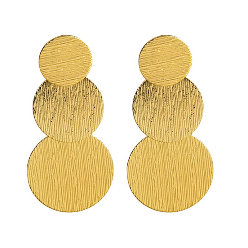 Kolczyki koła z metalu w stylu retro 2023 o unikalnym designie