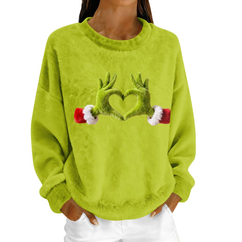 Damen Fleece-Hoodie Langarm Rundhals Lässig Bequem Locker geschnitten Leicht Damen-Hoodie