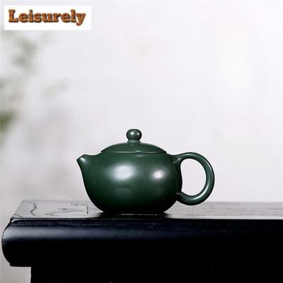 Bules de chá Yixing Purple Clay clássicos de 100ml, pote Xishi artesanal, minério cru, chaleira de lama verde, conjunto de chá chinês Zisha, coleção de presentes