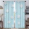 Blackout Curtains 2 Pieces Snowflake Window Curtain for Room 2 Panel Halloween Decoration Shades Tulle for Bedroom Partition
