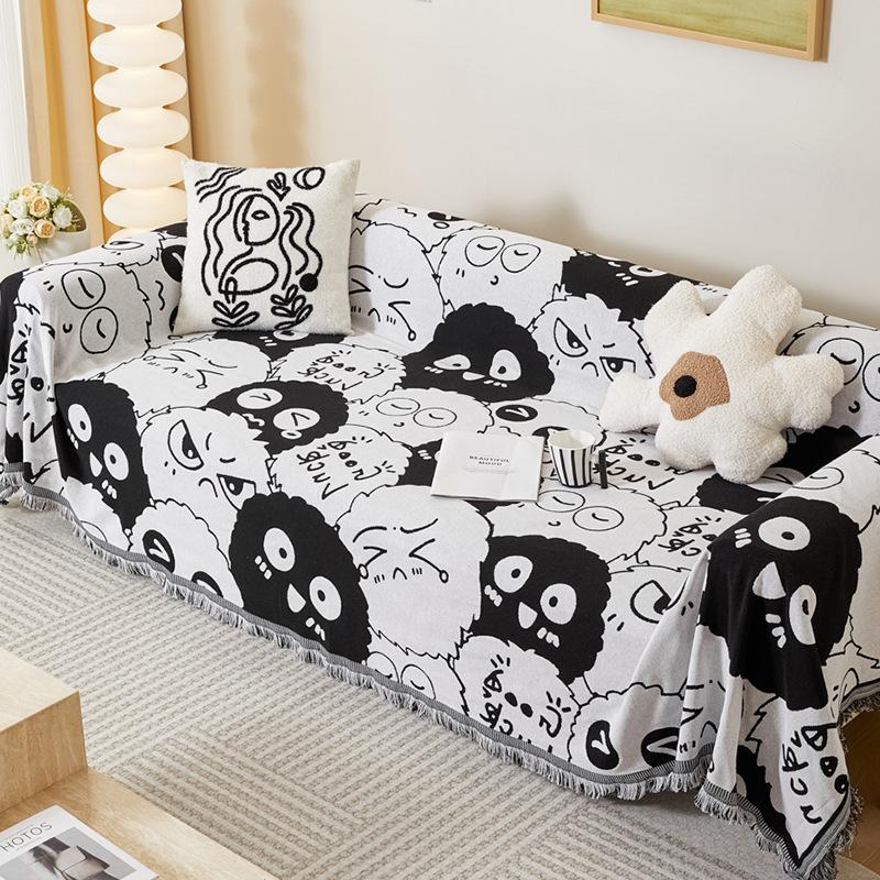 Sofa Blanket Sandhair Towel Cover Cloth Living Room Sofa Cover Covers Both Sides Can Be Double Sofa Thickening Sofa Cover
