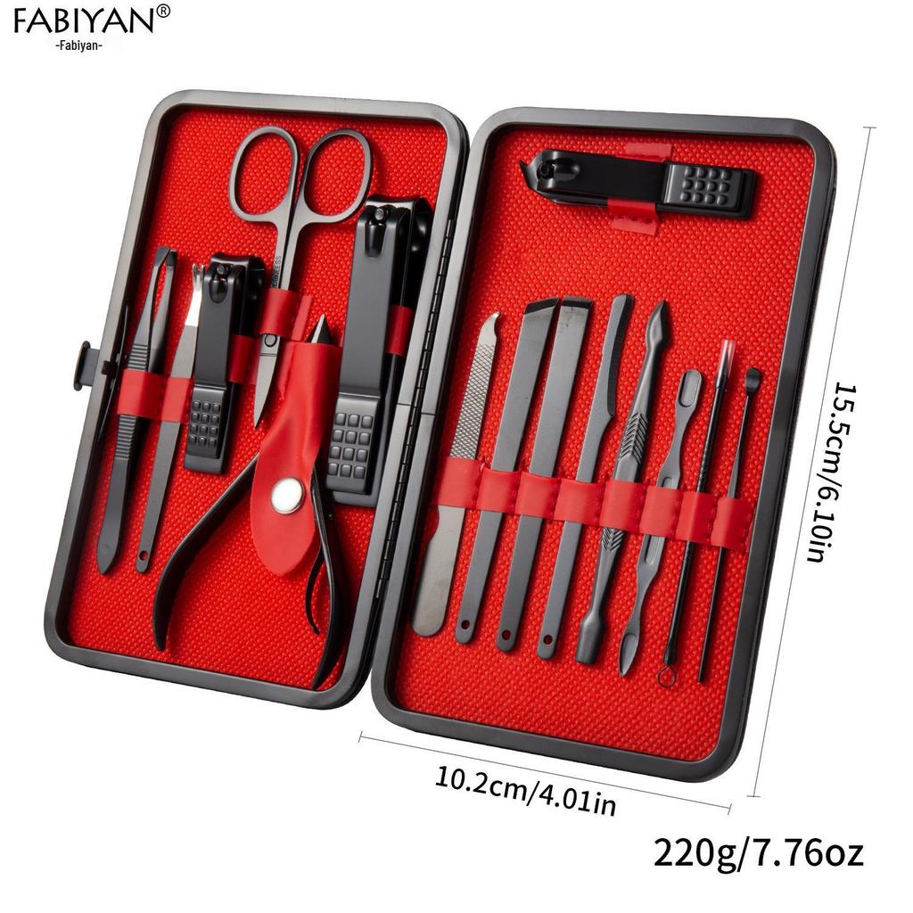 18-Piece Stainless Steel Manicure Tool Set - Nail Clippers & Grooming Tools