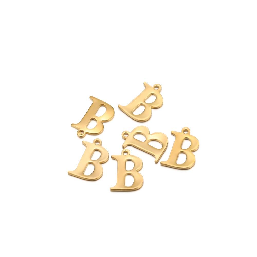 30pcs Stainless Steel Gold Color 26 Letter Pendant Alphabet Charms Necklace Pendant Bracelet Making Earring Findings DIY Jewelry
