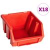 Vidaxl 32-Częściowy Organizer Na Panelach Ściennych, Czerwono-Czarny