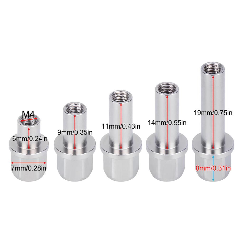 4PCS 12mm Hex Wheel Hub Drive Adaptor Extension Column Metal Nut 12/15/17/20/25mm for 1/10 RC Crawler Axial SCX10 TRX4