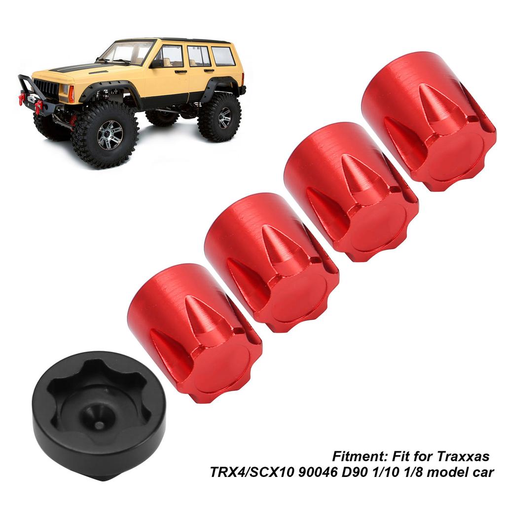 4pcs RC Car Wheel Center M4 Nut Fit for 4/SCX10 90046 D90 1/10 1/8 RC Car