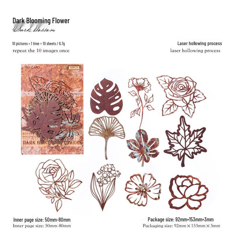 MòMò Retro Cloth Texture Stickers: Rust Fragment Series, 10 Sheets, 4 Styles Available