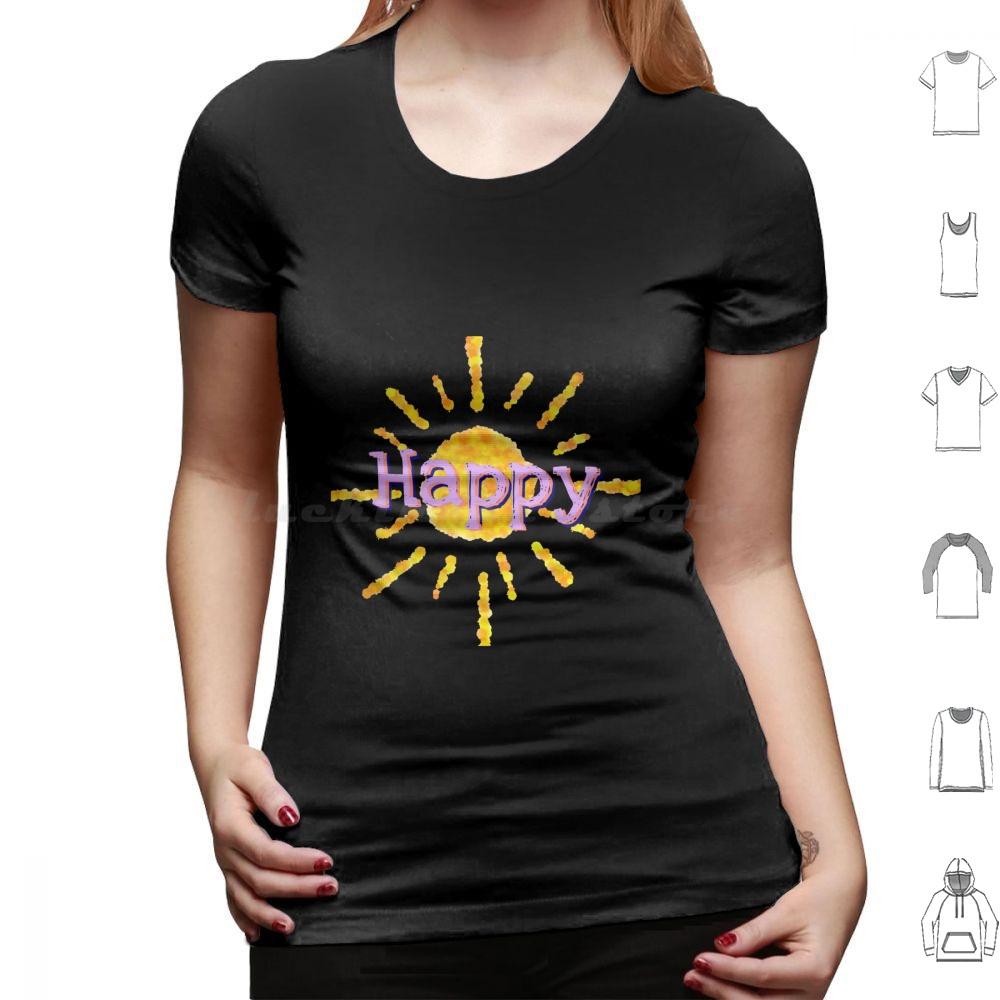 Happy T Shirt 6xl Cotton Cool Tee Happy Happiness Sun Sunshine Joy Color Colorful Beautiful