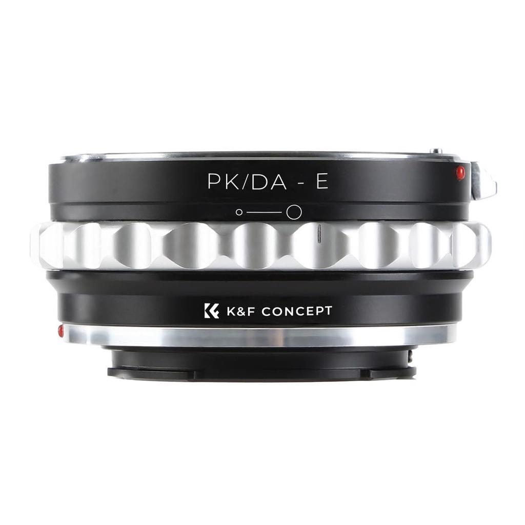 K&F CONCEPT Mount Adapter for Pentax K-mount DA lenses, compatible with Sony E-mount NEX cameras. High-precision PK/DA-E mount conversion ring. Achiev