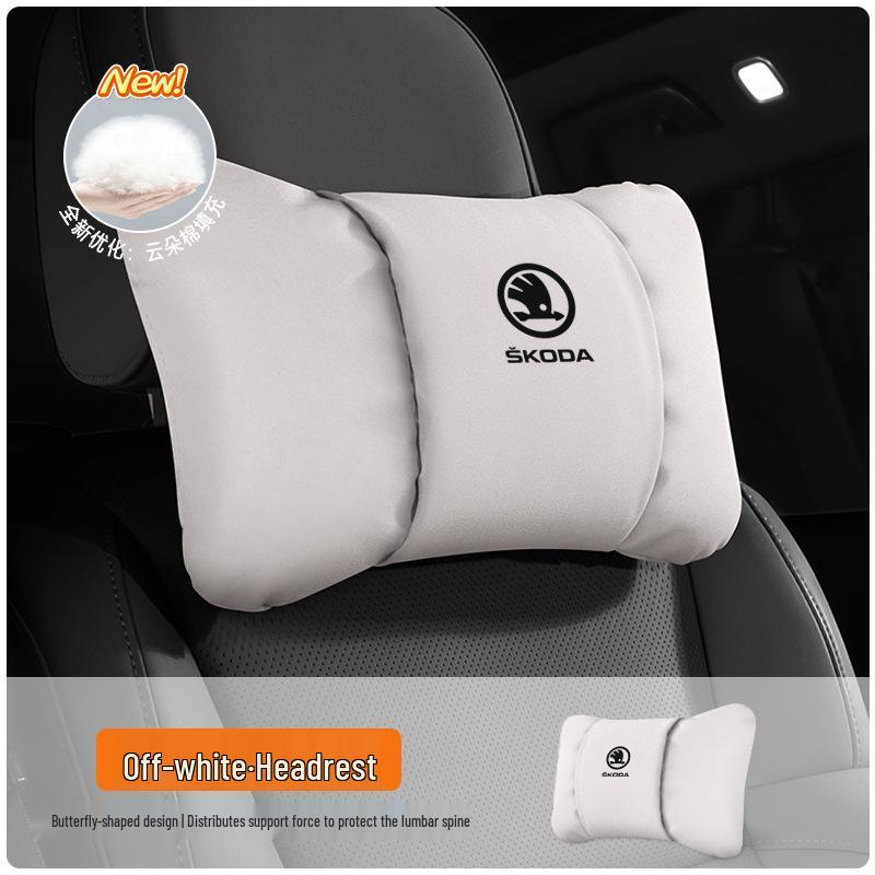 Skoda Headrest Lumbar Support Pillow for Octavia, Superb, Kamiq, Karoq - Neck Protection Cushion
