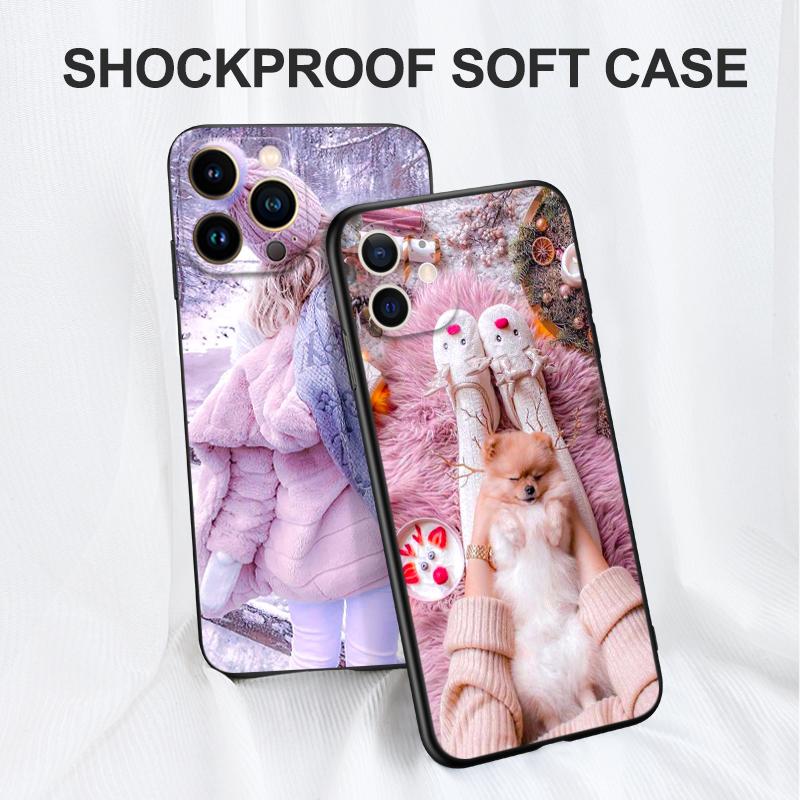 Black Tpu Case For Motorola Moto G31 G40 Fusion G41 G50 G51 edge30 G10 G20 G30 G100 5G G22   winter girl christmas