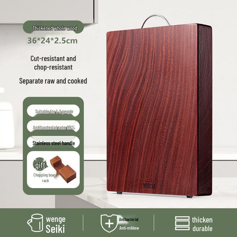 Thick Solid Wenge Wood Cutting & Chopping Board - Wear-Resistant, Easy to Clean, for Vegetables & Fruits