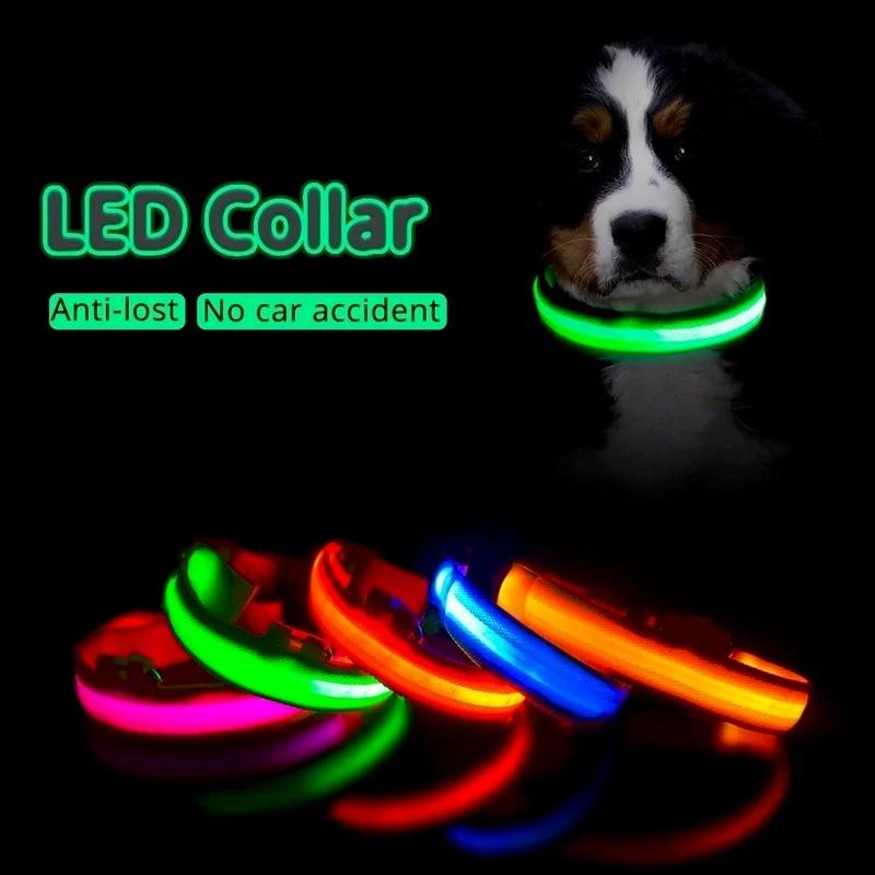 Collare LED per Cani Anti-smarrimento/evita Incidente d'Auto Collare per Cani Ricarica USB Forniture Guinzaglio Collare per Cani Articoli per Animali Domestici