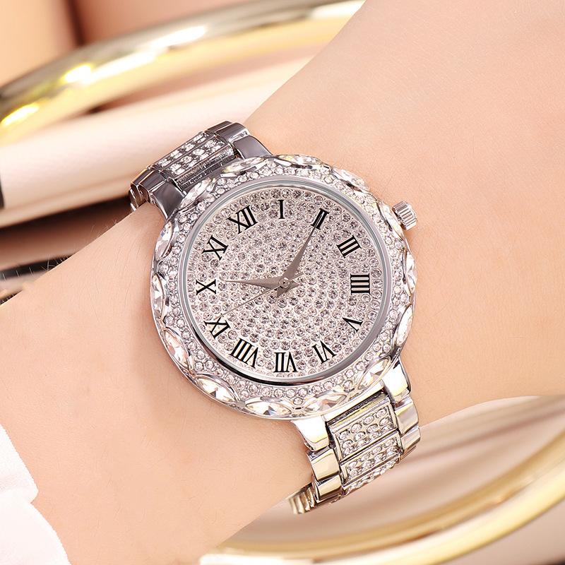 High-Value Gypsy Women'S Watch Light Luxury Diamond-Encrusted Waterproof Steel Belt Quartz Watch