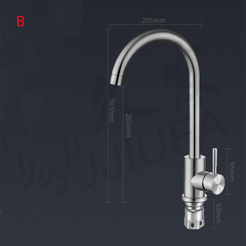 

304 Stainless Steel Brushed Kitchen Faucet Deck Sinks Faucet High Arch 360 Degree Swivel Cold Hot Mixer Water Tap With 2 Hoses