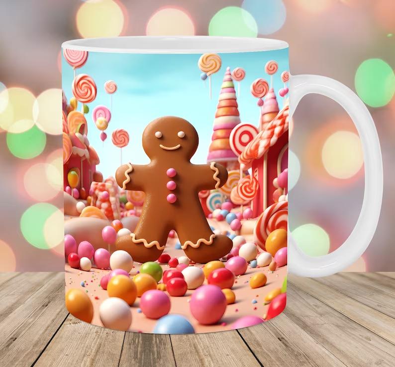 

Новая 3D Пряничный человечек Пряничная керамическая кружка-маркер для кофе Чайная чашка Рождество Рождество 301-400ml