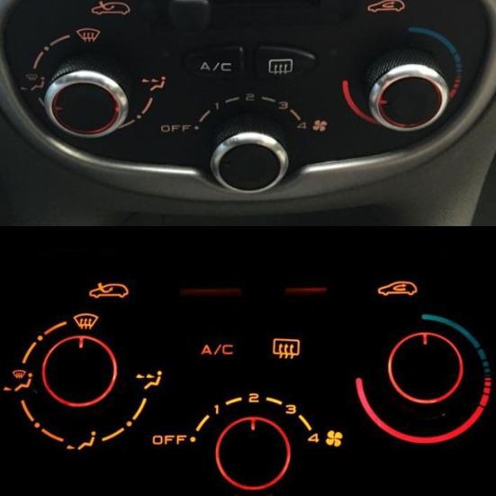 3Pcs Aluminum Alloy Switch Knob A/C Heater Set Buttons for Peugeot 206 207 C2