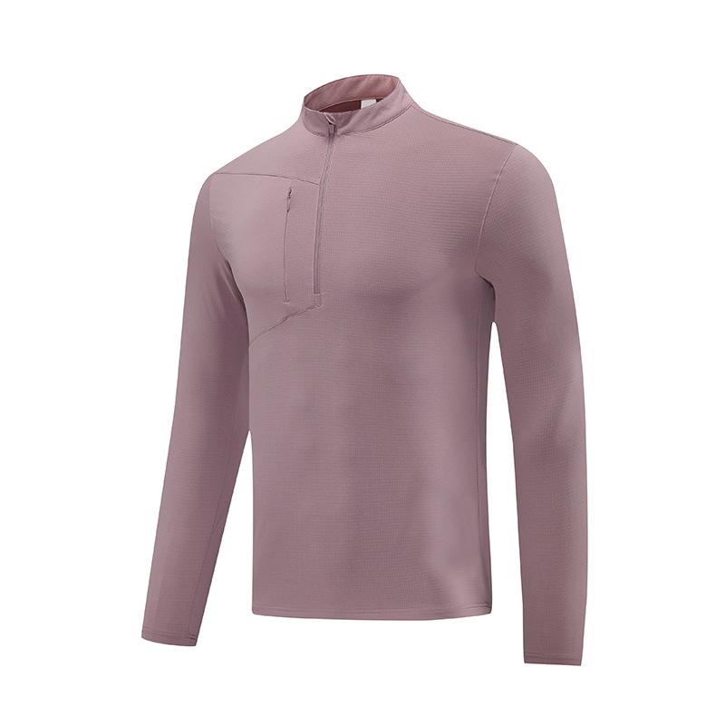 Di Jia Men's Half-Zip Quick-Dry Sports Top for Outdoor Training, Cycling, Running, and Fitness