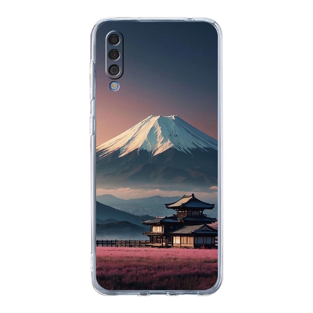 Phone Case For Samsung A26 A36 A56 A54 A52 A50 A70 A40 A20E A12 A14 A16 A22 A24 A42 A34 A32 5G A06 Cover Japan Mount Fuji Cherry