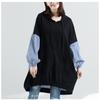 Large Size Women's Top Fashion Artistic Stripes Loose Autumn Casual Long Sleeved Hooded Sweatshirt