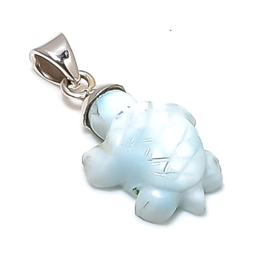 

Natural Larimar Gemstone Handmade 925 Sterling Silver Jewelry Pendant 1.18 D2w84