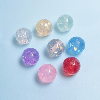 Acrylic 16mm Straight Hole Gradient Ball Colorful Beaded Pen Beads for DIY Mobile Phone Diy Pen Accessories