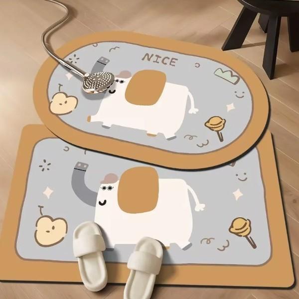 Absorbent Bathroom Mat Toilet Mat Mat Non-slip Household Toilet Door Carpet Cartoon Diatom Mud Mat