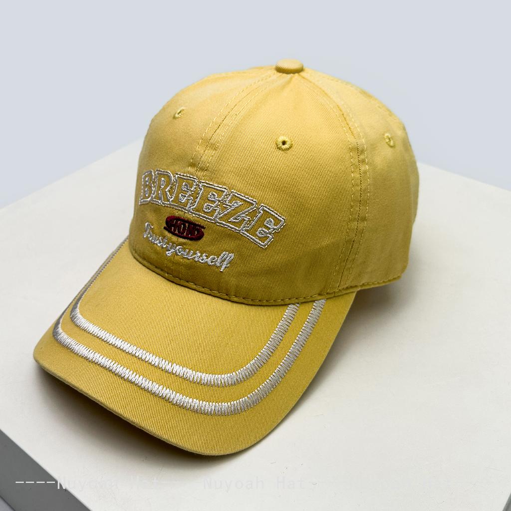 Baseball Striped Stitching Embroidered Letterings Alphabet KFashion Style Korean Women Men Her Him For Fresh Caps Peaked Hats Sunshade Personal