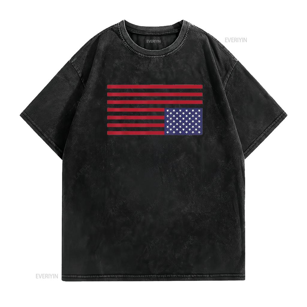 America in Distress Upside Down U S Flag Protest Womens T Shirt Black 2X Large vintage Washed Top For Everyday Wear Versatile