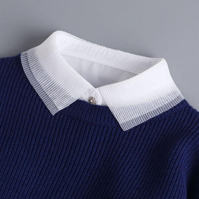 Fashionable Cotton Lace False Collar Shirt, Women's Detachable Collar Shirt, False Tie, Lapel Shirt Top