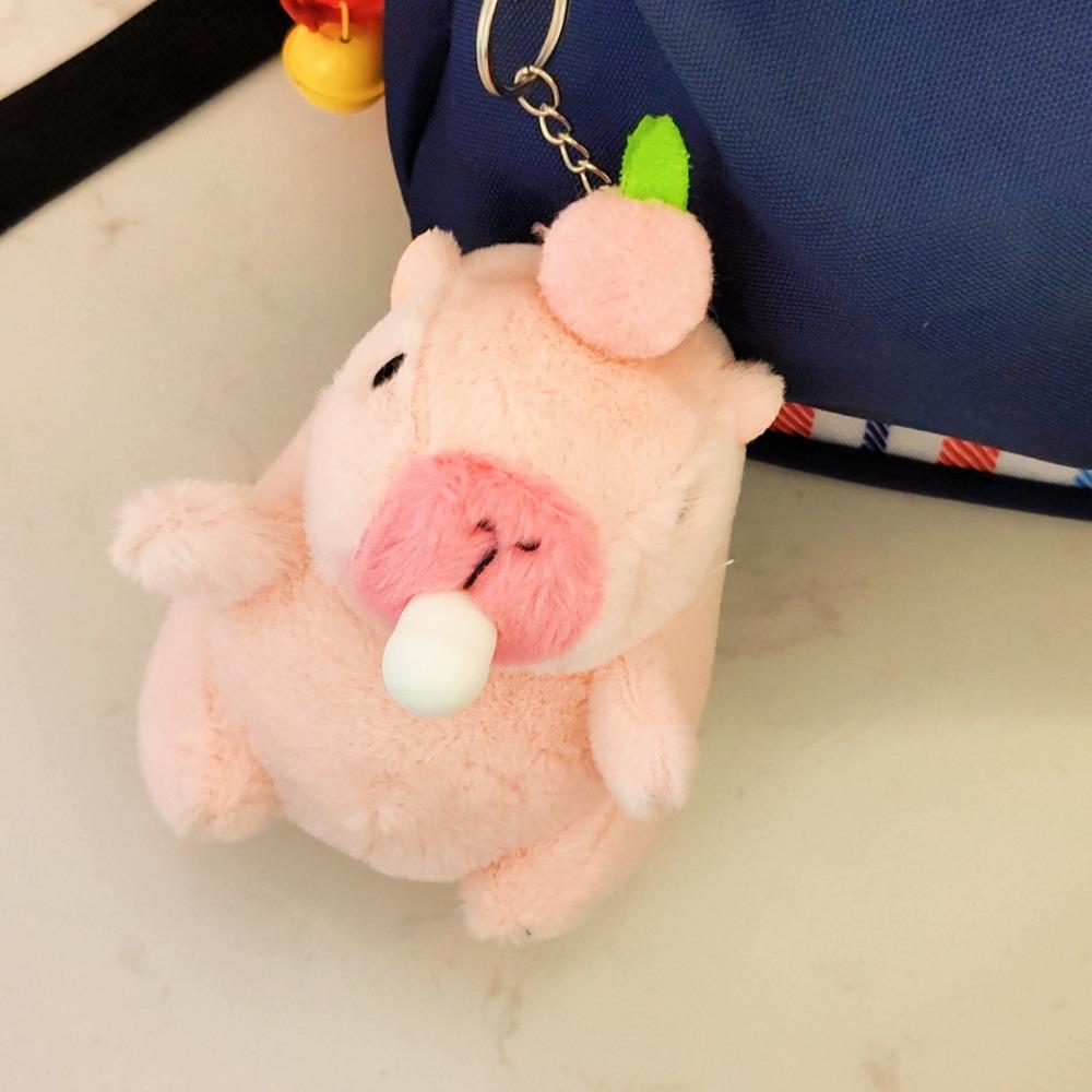 Pink Capybara Plush Pendant Persimmon Capybara Plushie Doll Capybara Plush Keyring Christmas Gift