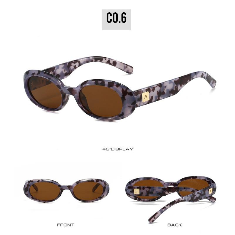 Midnite Star Retro Classic Small Oval Sunglasses Women Fashion Champagne Lens Shades Uv400 Men Trending Rivets Punk Sun Glasses