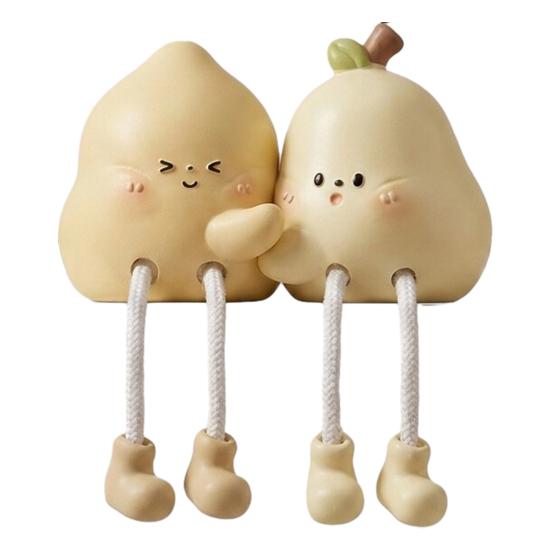 Pear Shape Ornament Cute with Long-Leg Design Figurine Resin Healing