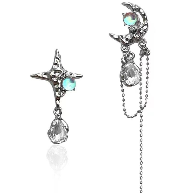 

Asymmetrical Moonlight Star Moon Tassel Earrings Women s Summer New Trendy Sweet Cool Spice Girl Earrings Pendant Earrings Women
