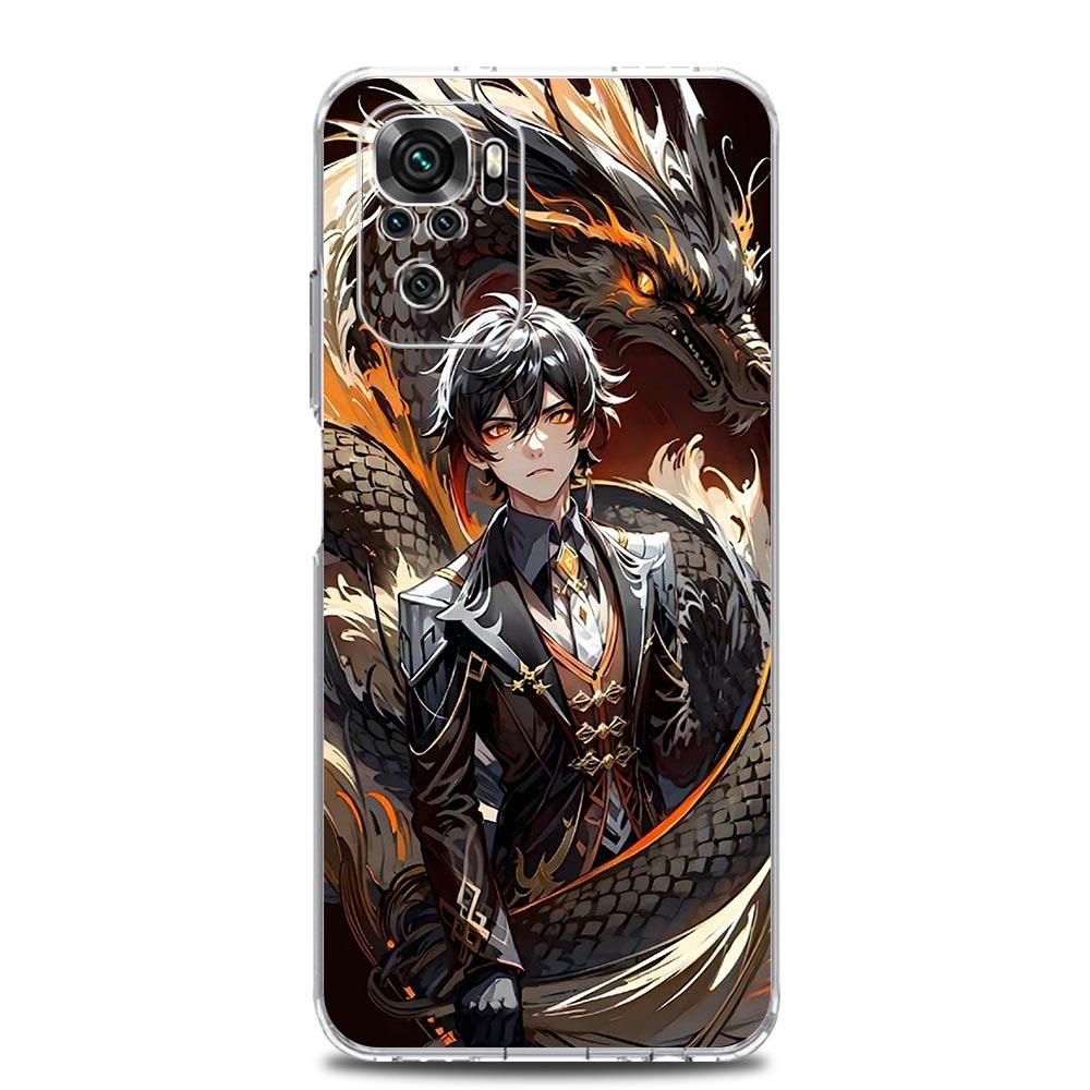 Genshin impact dragon Genshin Zhongli Case For Xiaomi Redmi Note 13 12 5G 9S 9 8 10 11 Pro 4G 9T 13C 12C10C 9C 9A 7 Pro Cover