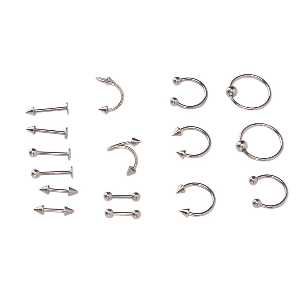 Nose Studs Set Stainless Steel Exquisite Different Shapes Safe Smoothing Polished Surfaces Nose Studs for Women