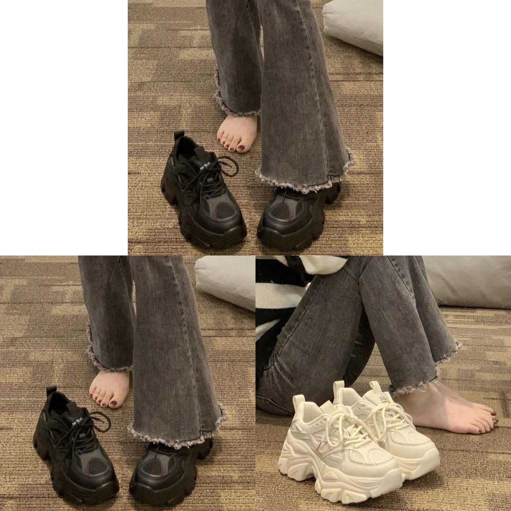 Women Spring High Top Sneakers With Thick Soles For Casual Wear