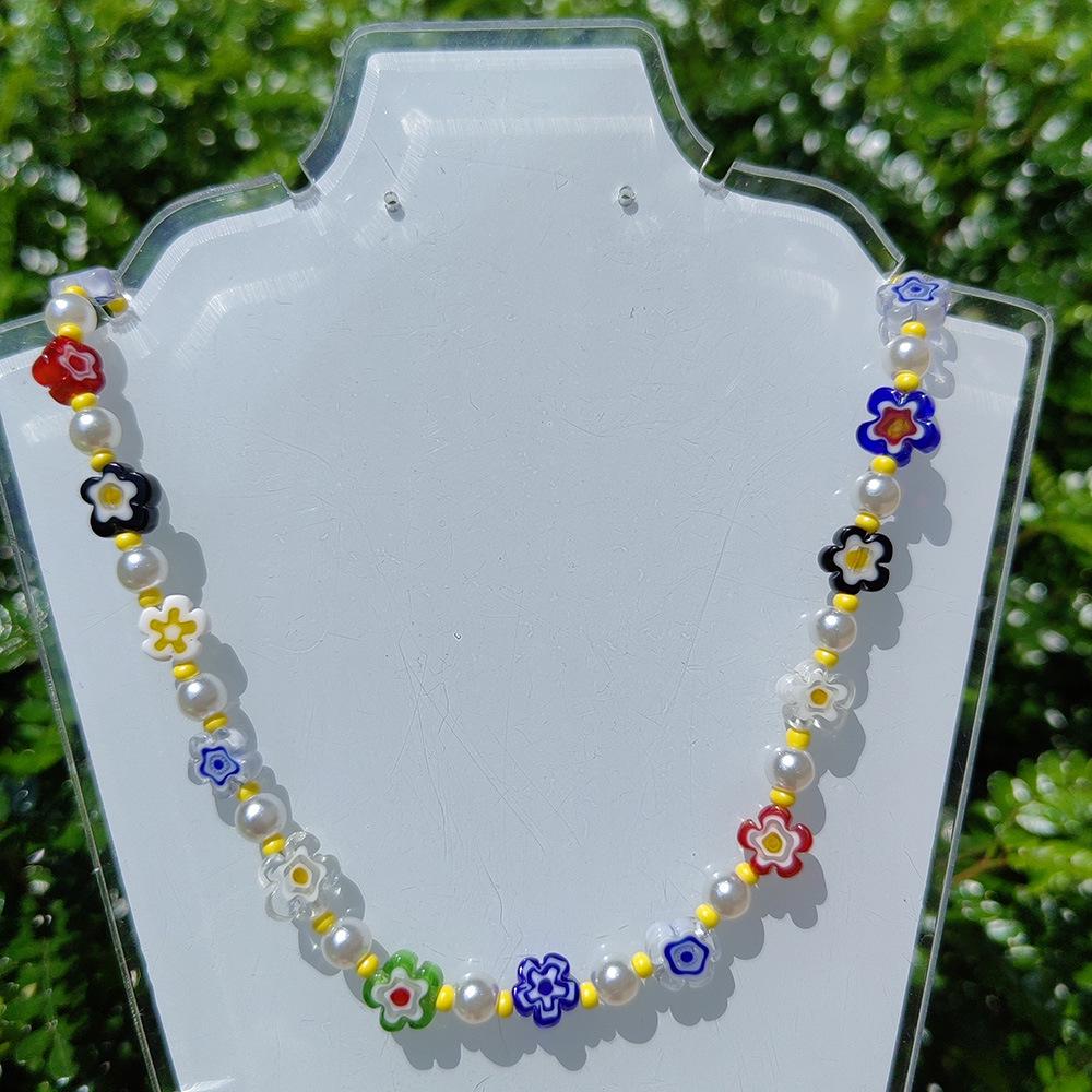 Pearl Glaze Floral DIY Jewelry Set: Earrings, Necklace & Bracelet