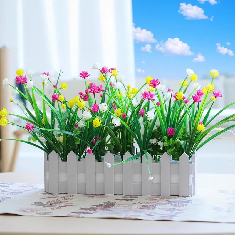 Artificial Flower Arrangement with Fence